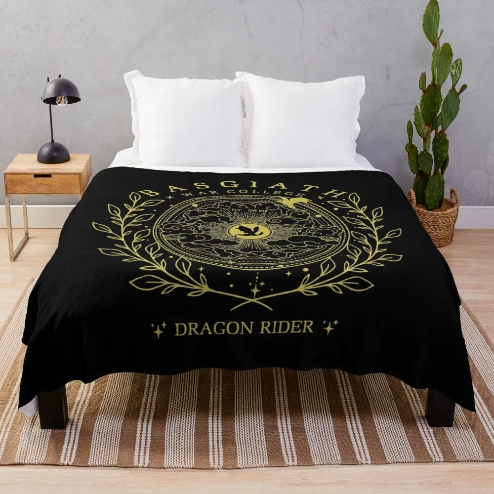 Basgiath War College Fourth Wing Dragon Rider Fantasy Book Lover Gifts Throw Blanket Quilt Blankets