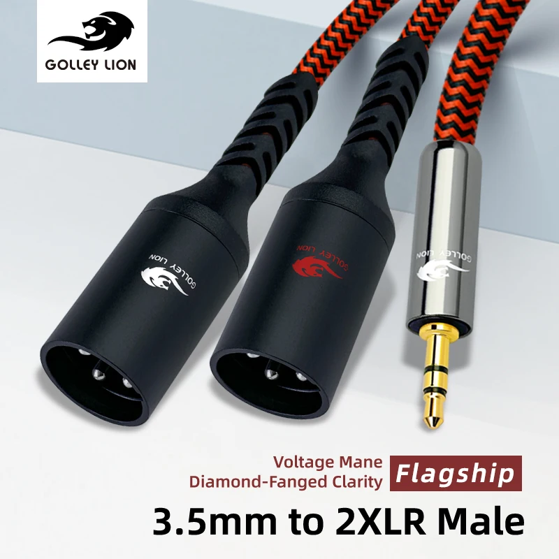 

Hifi 3.5mm to Dual XLR Male Audio Cable 1/8 Inch Adapter Y Splitter Shielded Cords for PC Phone Mixer Amplifier