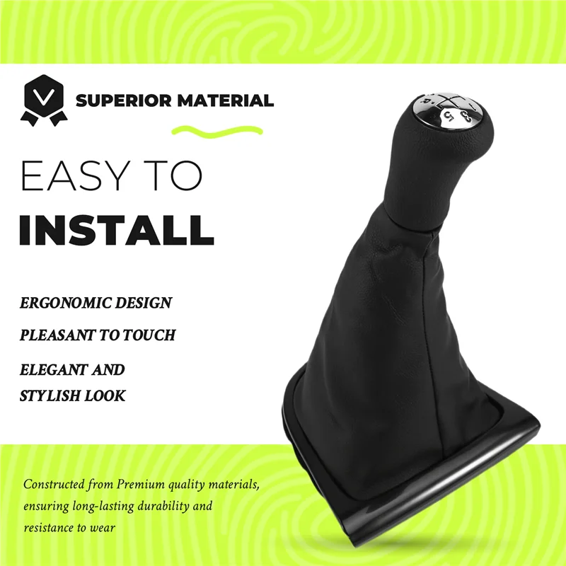 

AUTO Manual Transmission Gear Shift Knob Leather Stick Gaiter 5 Speed For Renault Clio 4 IV 2012-2020