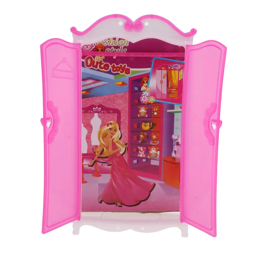 Closet Wardrobe Princess Bedroom Furniture for 30cm Dolls Accessories Dollhouse Decor
