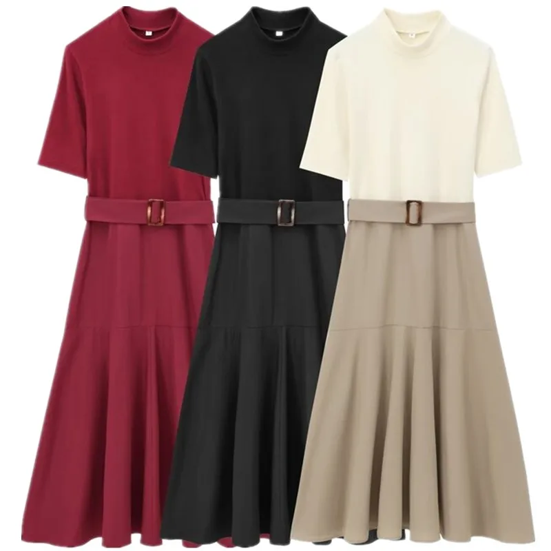 เสื้อคลุมยาวปานกลางแบบนุ่มสำหรับผู้หญิง พร้อมเข็มขัด รุ่นใหม่ล่าสุดสำหรับฤดูใบไม้ร่วง เหมาะสำหรับใส่ไปทำงาน หรือใส่ลำลอง ผลิตจากวัสดุอื่นๆ 100%