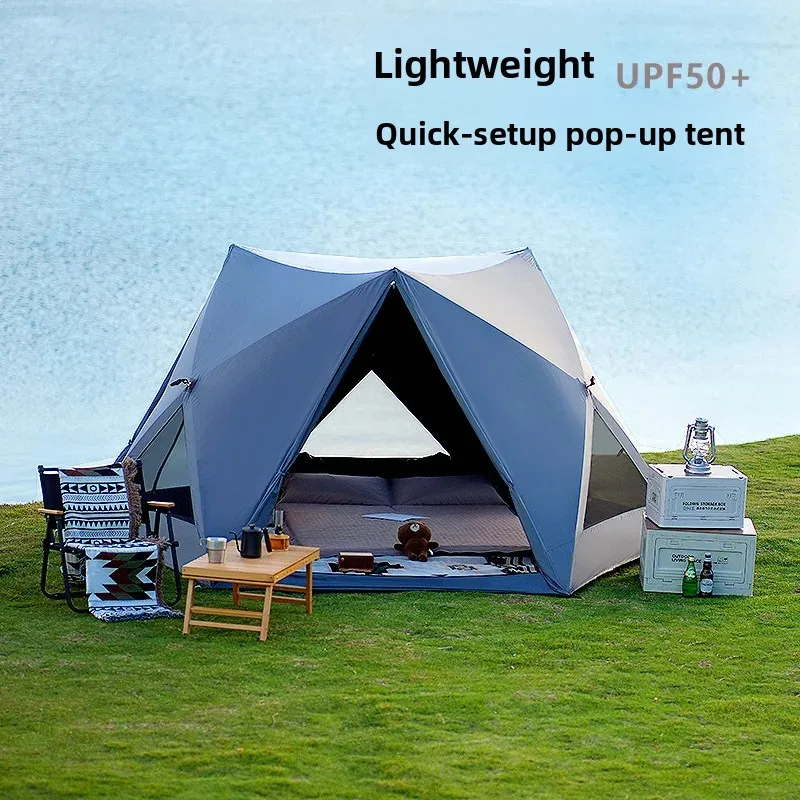 Outdoor Portable Hexagonal Speed Ball Tent Automatic Speed Open Tent Camping Park Beach Shade Indoor Picnic Tent