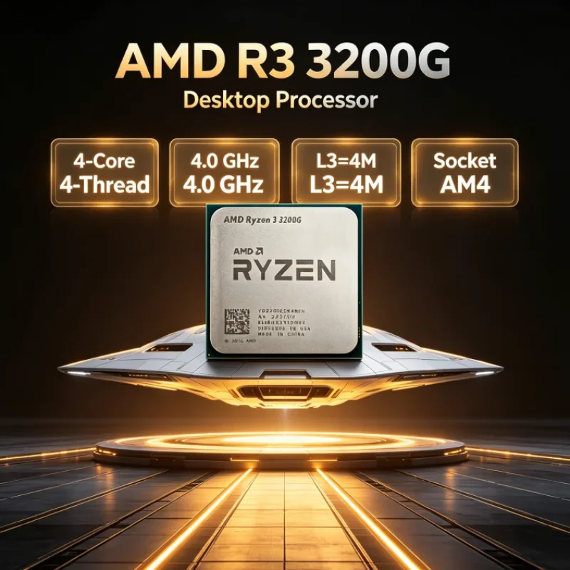 AMD Ryzen 3 3200G 4-Core 4-Thread 4.0 GHz DDR4 65W APU Socket AM4 Processor L3=4M R3 3200G for Gaming