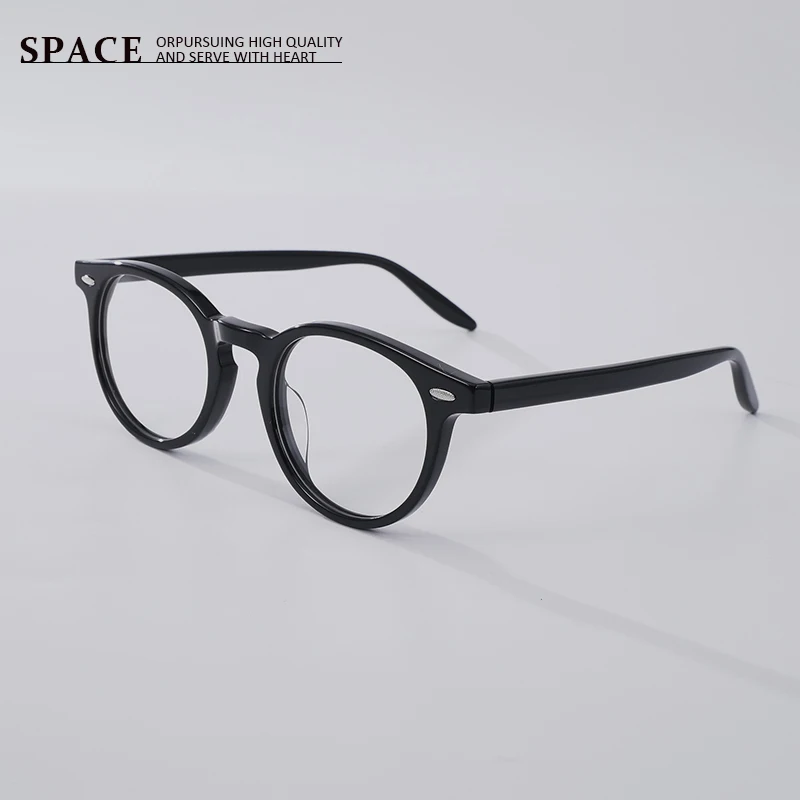 

1012 Oval-shaped tortoiseshell vintage luxury brand men eyeglass frame handcrafted acetate personalized flat optical glasses