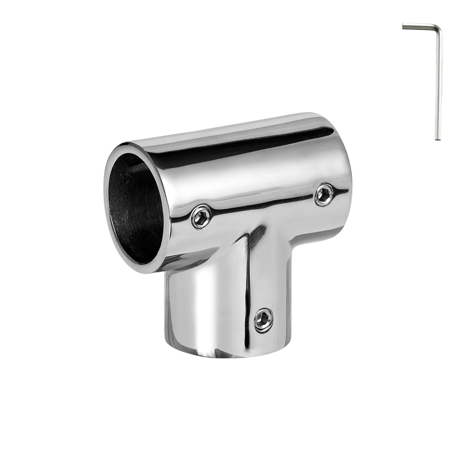 

Boat Handrail Fitting 90 Degree Tee Rail for 1 inch Tubing, Heavy Duty, 316 Stainless Steel, Marine Boat Railing Tee Connector