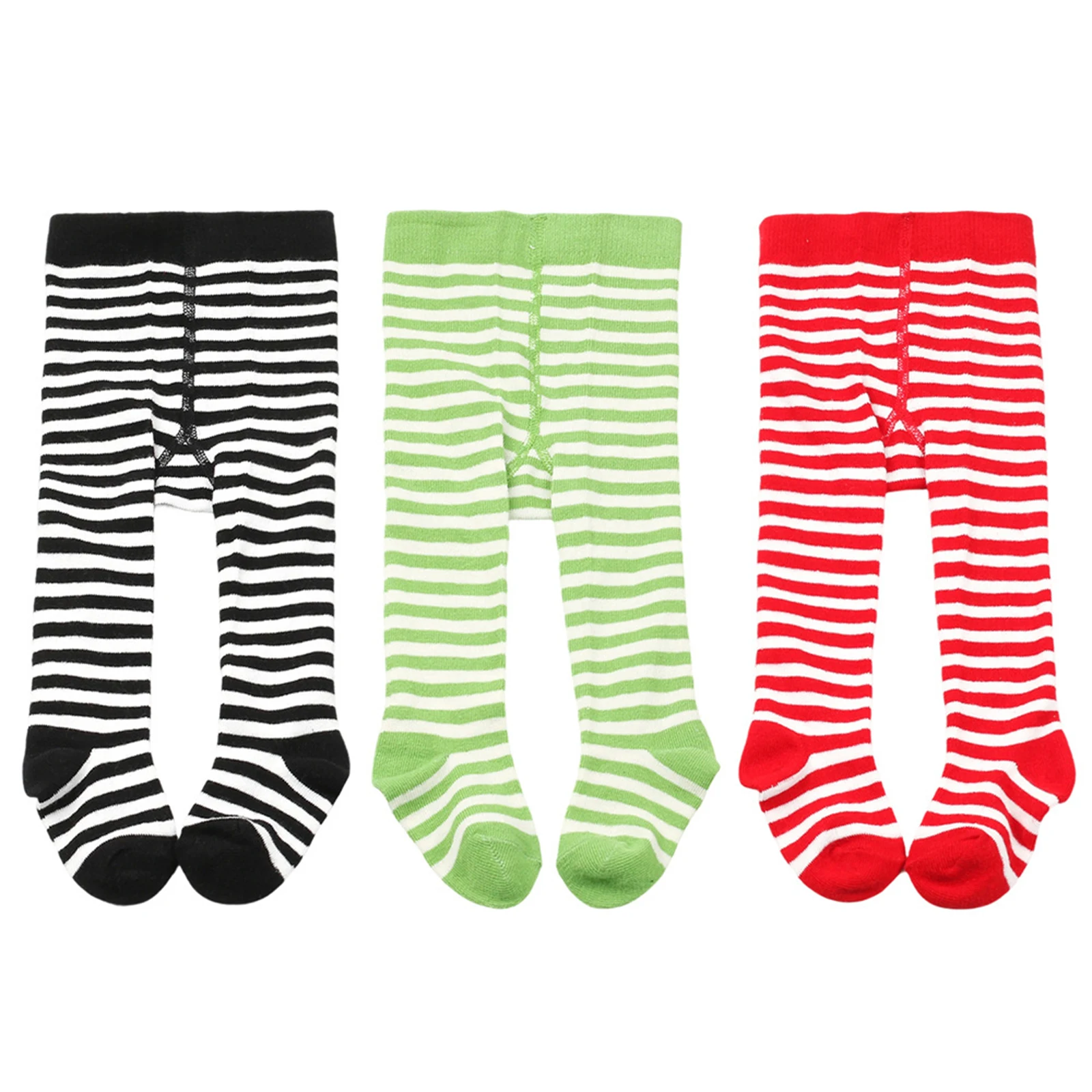 2026 Spring Fashion Toddler Baby Girl Knit Leggings Christmas Elastic Band Striped Tights Pantyhose Socks