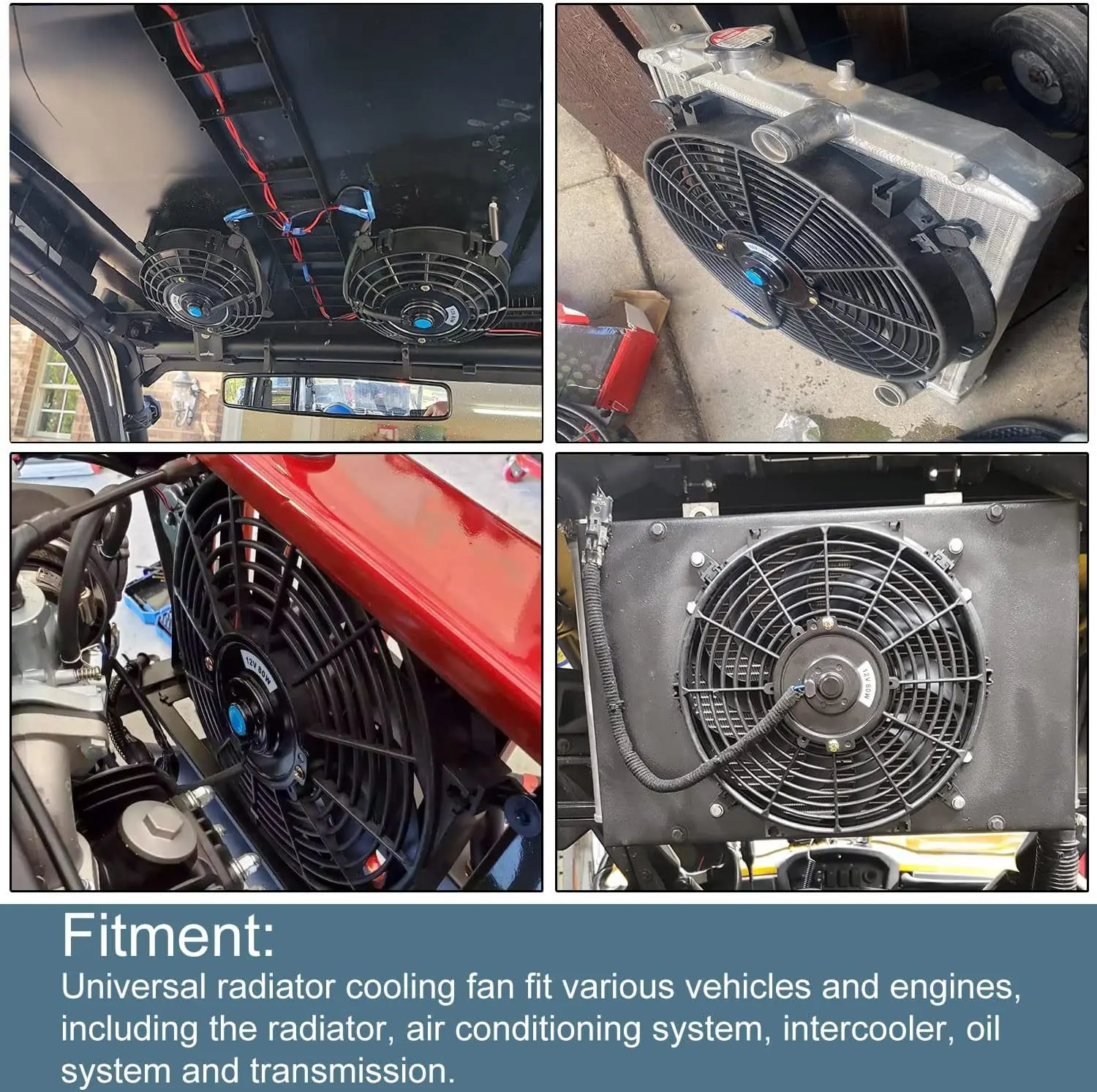 8in Auto Airconditioning Elektronische Radiator Koelventilator Blade Elektrische Cool Montage Kit Universele Auto airconditioner onderdelen