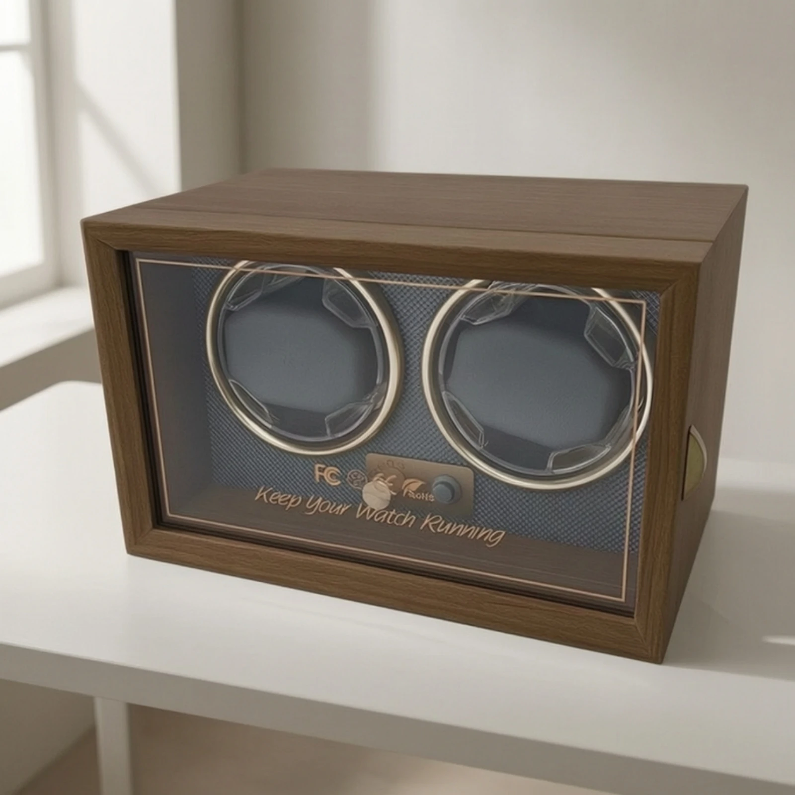 Automatic Watch Winder Quiet Two Watch Winder Box Transparent Usb Rechargeable for Men, Nightstand, Bedroom