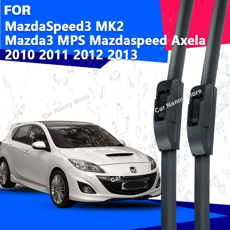 

Front Windshield Windscreen Blades for MazdaSpeed3 MK2 Mazda3 MPS Mazdaspeed Axela 2010 - 2013 Car Wipers Rubber Strip Wiper