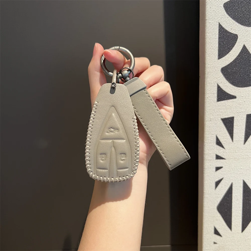 

Leather Car Remote Key Case Cover Shell Fob For Changan UNIT UNIK CS35PLUS CS55 PLUS CS75 PLUS Oshan X7 X5 Keychain Accessories