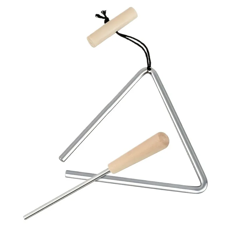 Juego de instrumentos musicales triangulares profesionales, acero duradero de alta calidad, percusión manual con mazos, 1 ud.