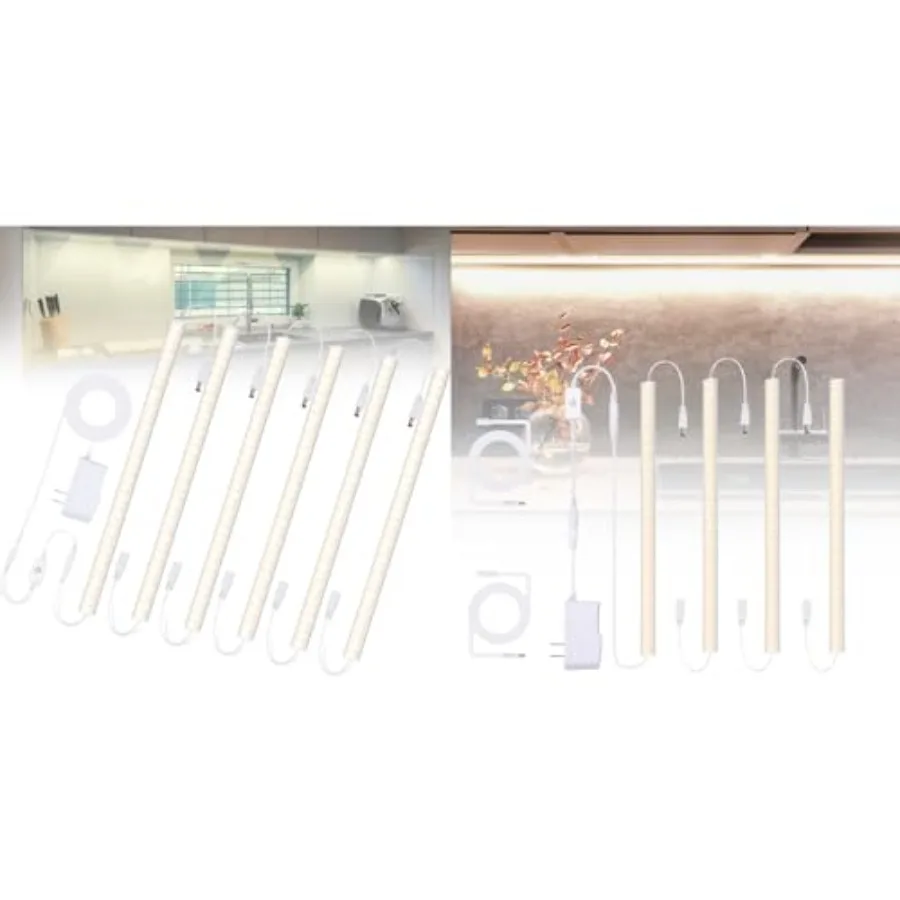 

Under Cabinet LED Lights, Dimmable Under Cabinet Lighting, 4 Pack LED Lights for Kitchen Under Cabinet, Under Counter Light Nat