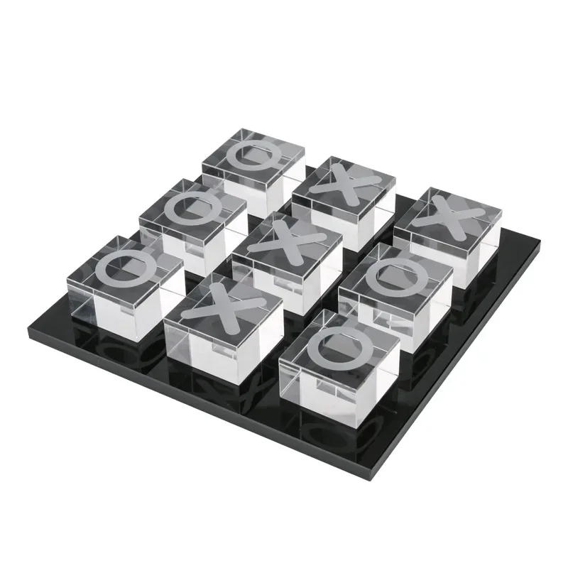 

Modern minimalist, Italian living room desktop, creative high-end soft decoration, crystal international chessboard decoration