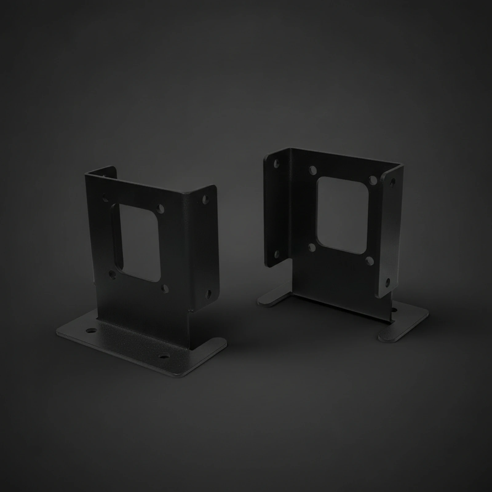 2 Pieces Post Base Bracket Matte Black Post Base with Socket Pre-Drilled Carbon Steel for DIYers, Decks, Fences