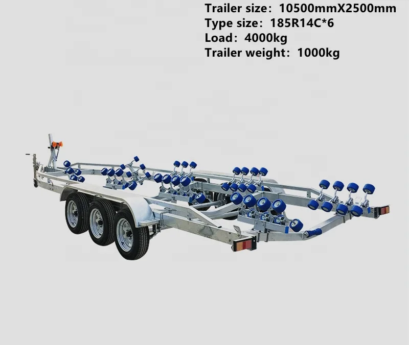 10m Boat Trailer OMAI Quality Assurance Hot-dip Galvanized Boat Trailer Heavy Dut