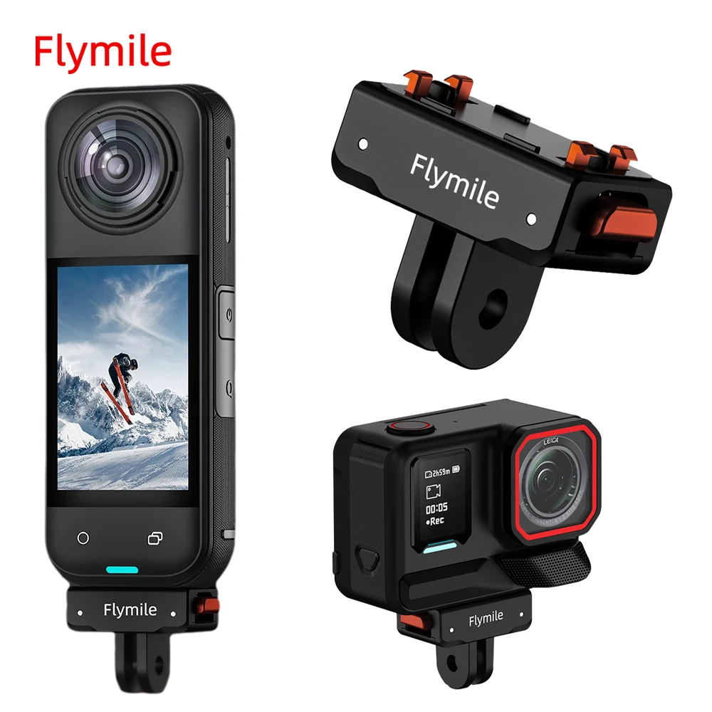 

Flymile Magnetic Quick Release Adapter Mount Base for Insta360 X5/Ace Pro 2 Accessorsie Extension Connection Adapter