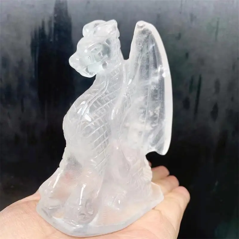 Imagem -05 - Dragão de Quartzo Claro Natural para Decoração de Casa 10cm Escultura de Cristal Cura Poderoso Animal Escritório Desktop Ornamentos Presente 1pc