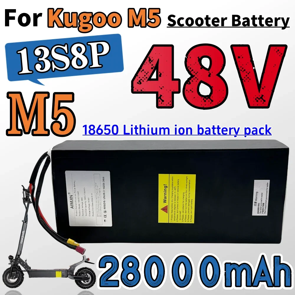 

13S8P 48V 28000mAh 100% New Lithium Ion Battery Pack for Kugoo M5/M5Pro/MaxSpeed Folding Electric Scooter Battery Built in BMS