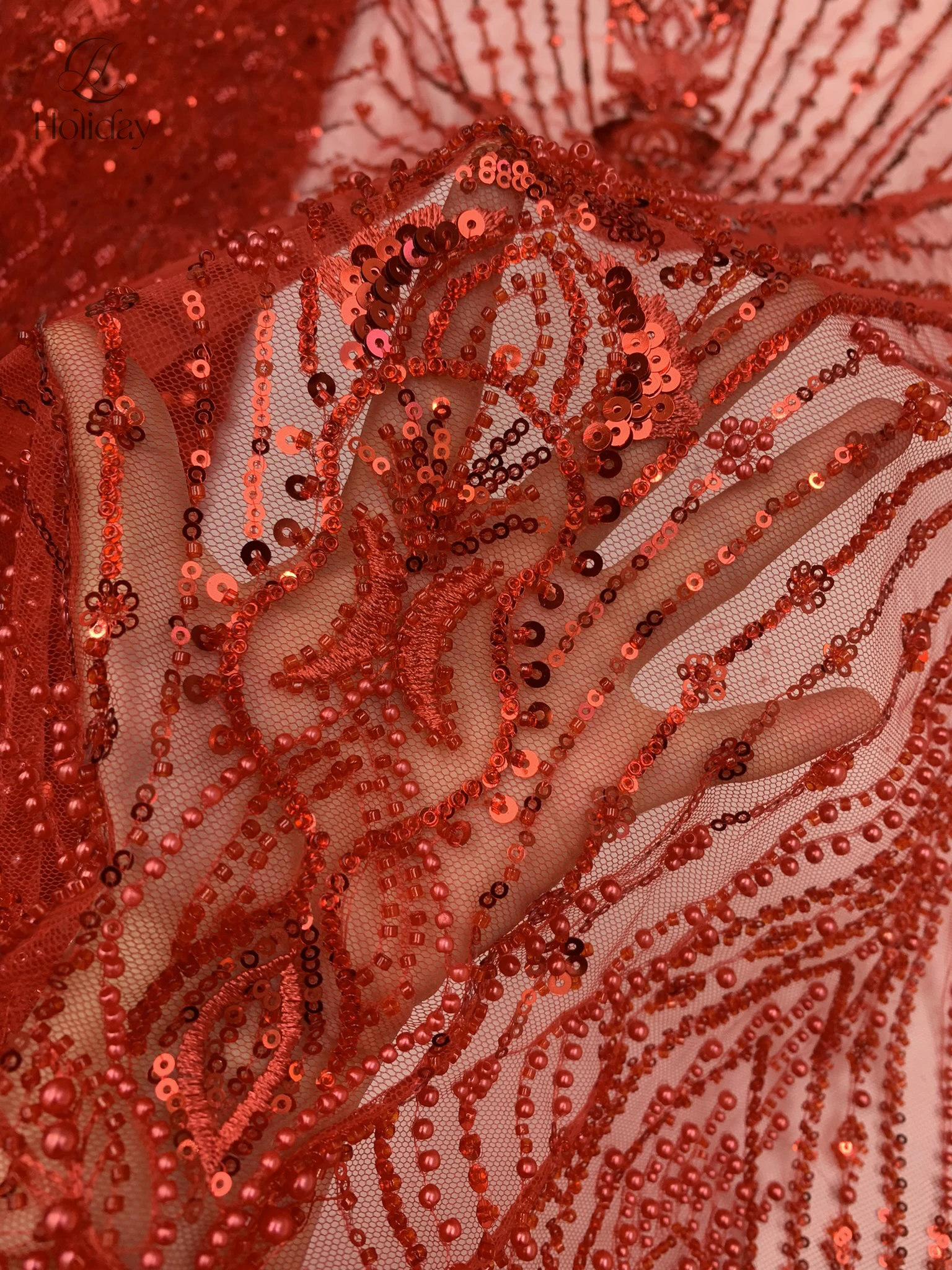 5Y/piece New Arrival! High - quality Beaded Sequin Fabric with Intricate Patterns for Fashion and Decor​