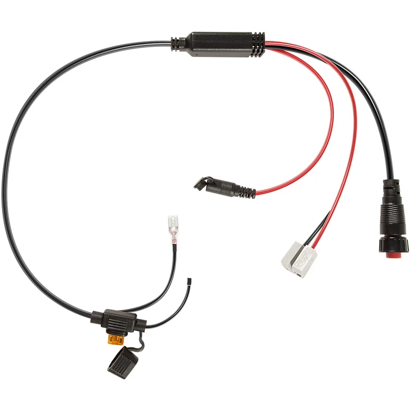 010-12676-35 Stromkabel, wetterbeständig, mit Ladeanschlussstecker und 5 A Sicherungshalter, passend für Garmin ECHOMAP, Panoptix Eisfischen – Detail 1
