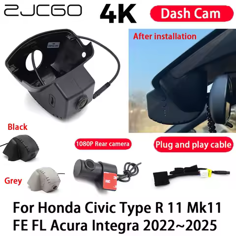 Car Camera 4K Plug and Play Dash Cam Video Recorder Night Vision for Honda Civic Type R 11 Mk11 FE FL Acura Integra 2022-2025