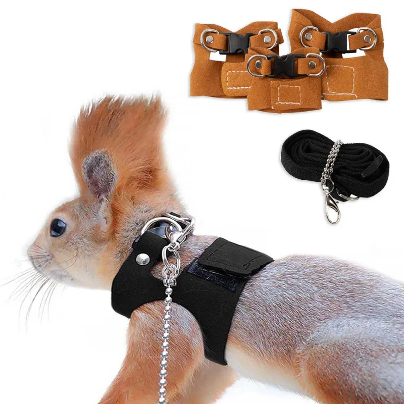 

PARKER Small Pet Chest Vest Leash Squirrel Hamster Small Pet Dutch Pig Chest Strap Leash Training Supplies Chest Vest Set