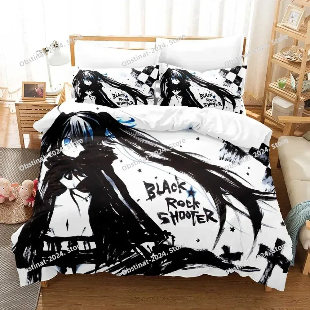 Black Rock Shooter Duvet Cover Single Double Size For Boys Girls Fashion Bedroom Decor Anime Bedding Set Soft Home Textile
