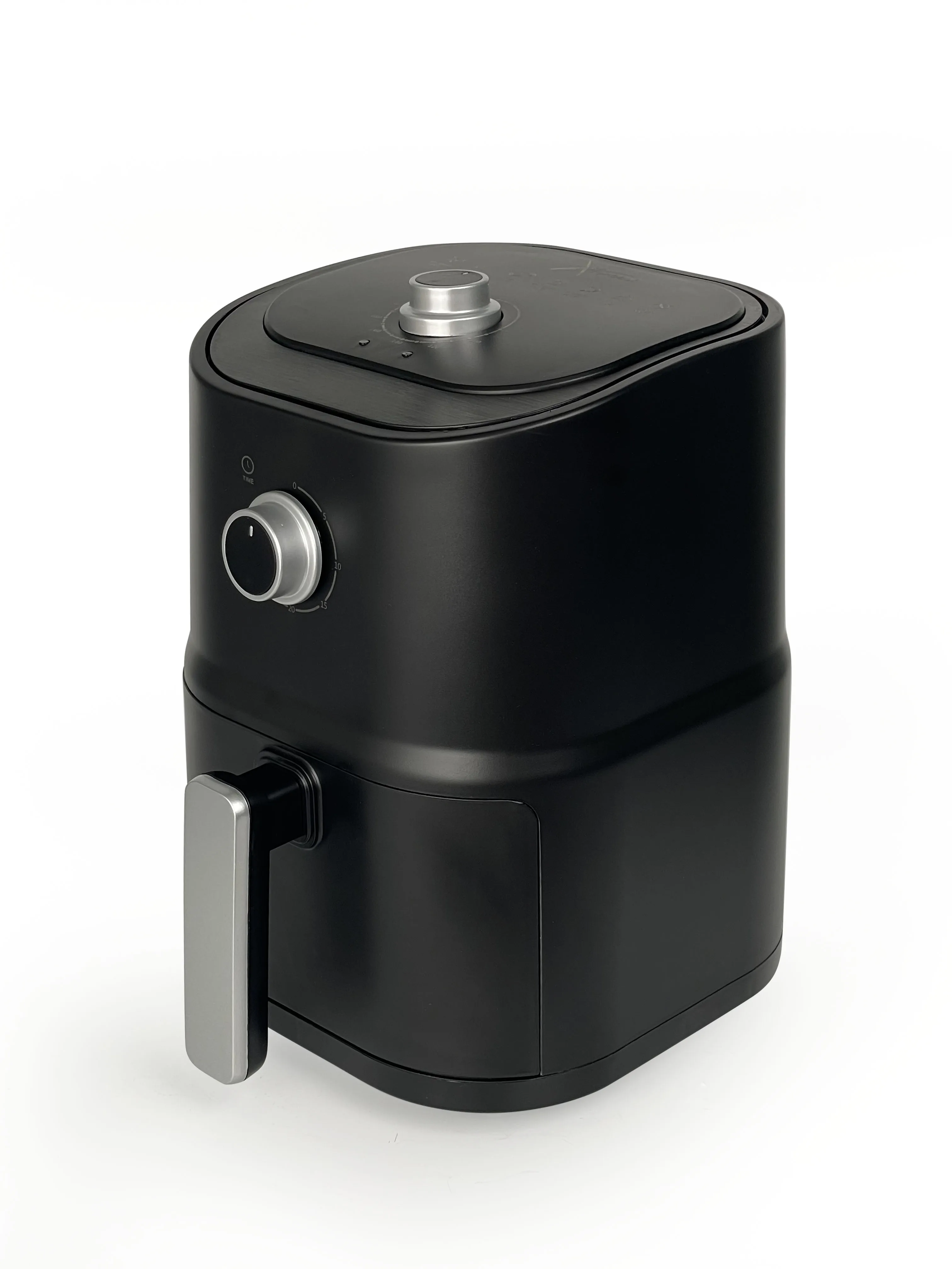 Black Mechanical Air Fryer with 30-Minute Timer Control for Simple, Fast, and Healthy Oil-Free Cooking