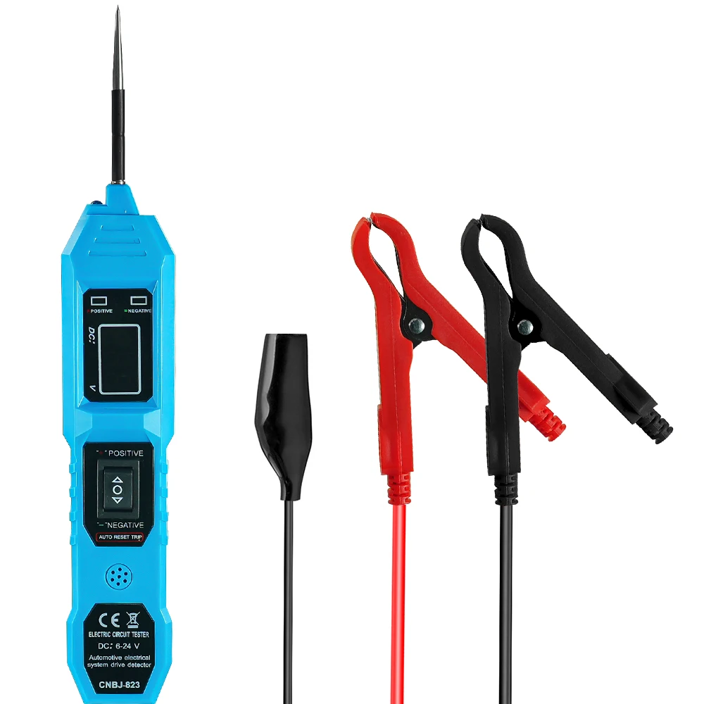 Testeur De Circuit Auto 6-48V DC – Sonde Puissance LED + Alarme – Câble 4m – Détection Courts-Circuits, Polarité, Fusibles & Relais