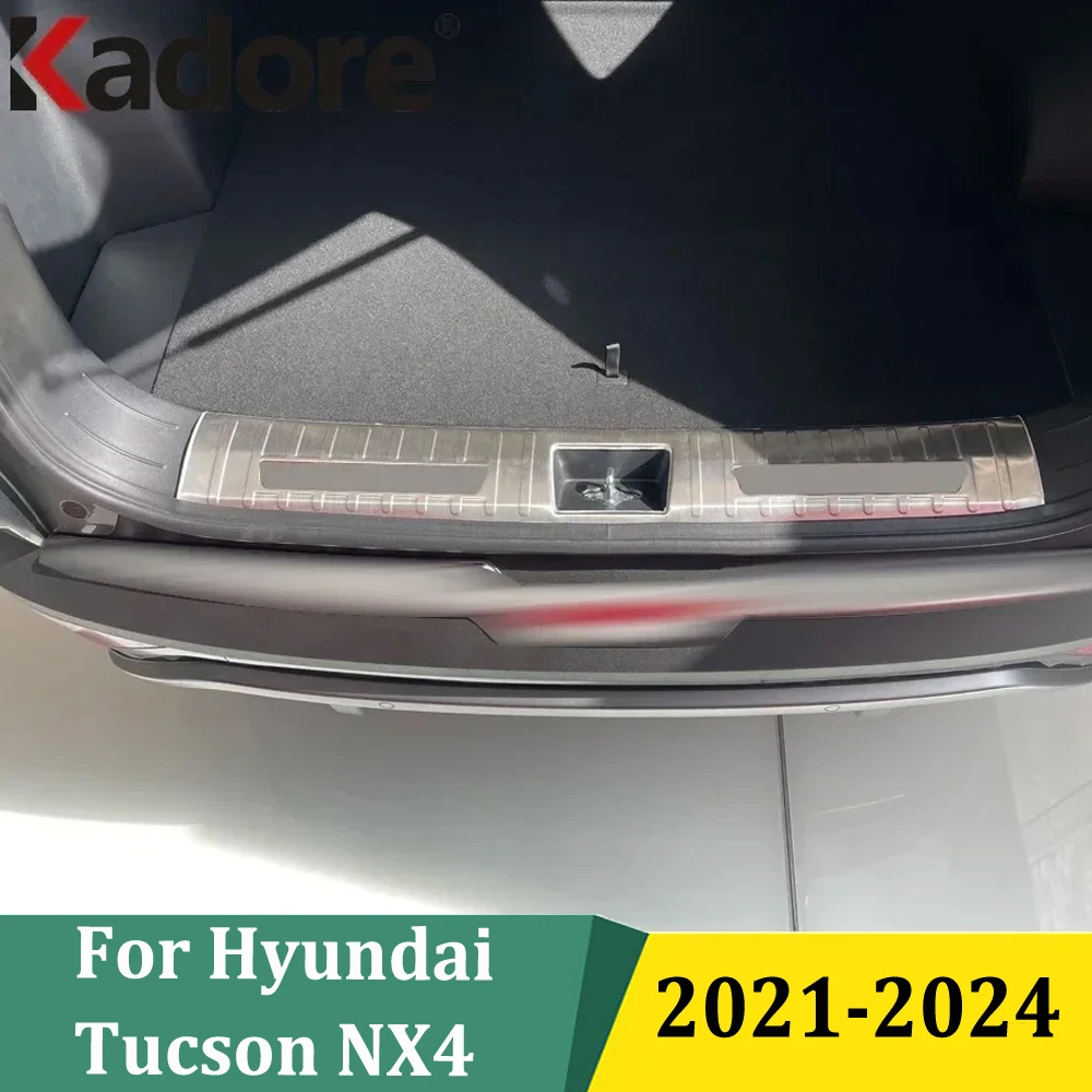 

For Hyundai Tucson NX4 2021 2022 2023 2024 Rear Bumper Protector Sill Plate Cover Sticker Car Protecive Interior Accessories