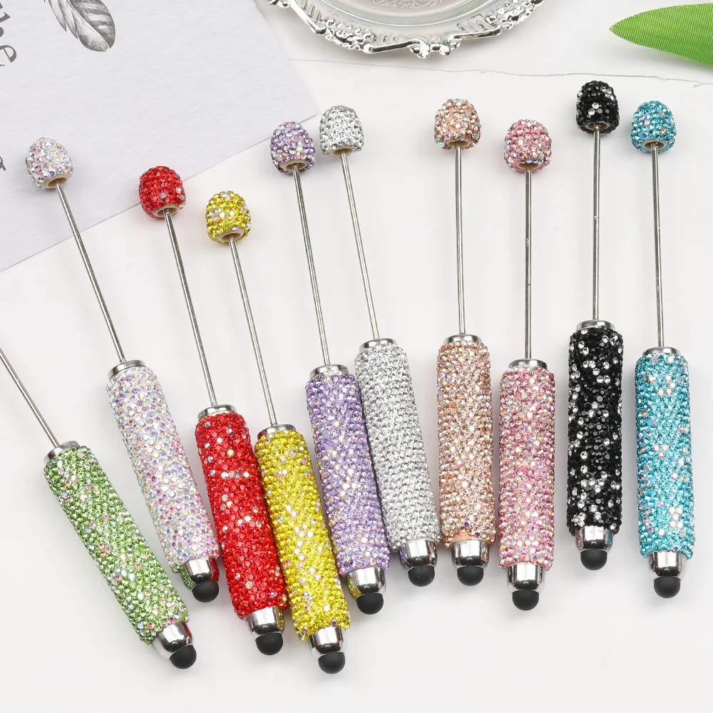 

Сердечный дизайн 20 шт. 14*136 мм DIY изготовление ювелирных изделий/пластиковые ручки со стразами/ручная работа/аксессуары для ручек из бисера/фурнитура для ручек из бисера