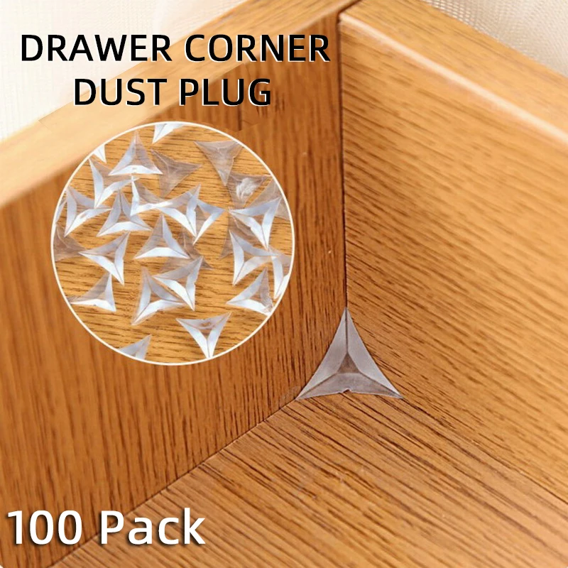 Dust Plug Anti Dust Corner Guards Clear Dustproof Edge Triangles Corner Protector for Furniture Cabinet Drawer Wardrobe Bracket