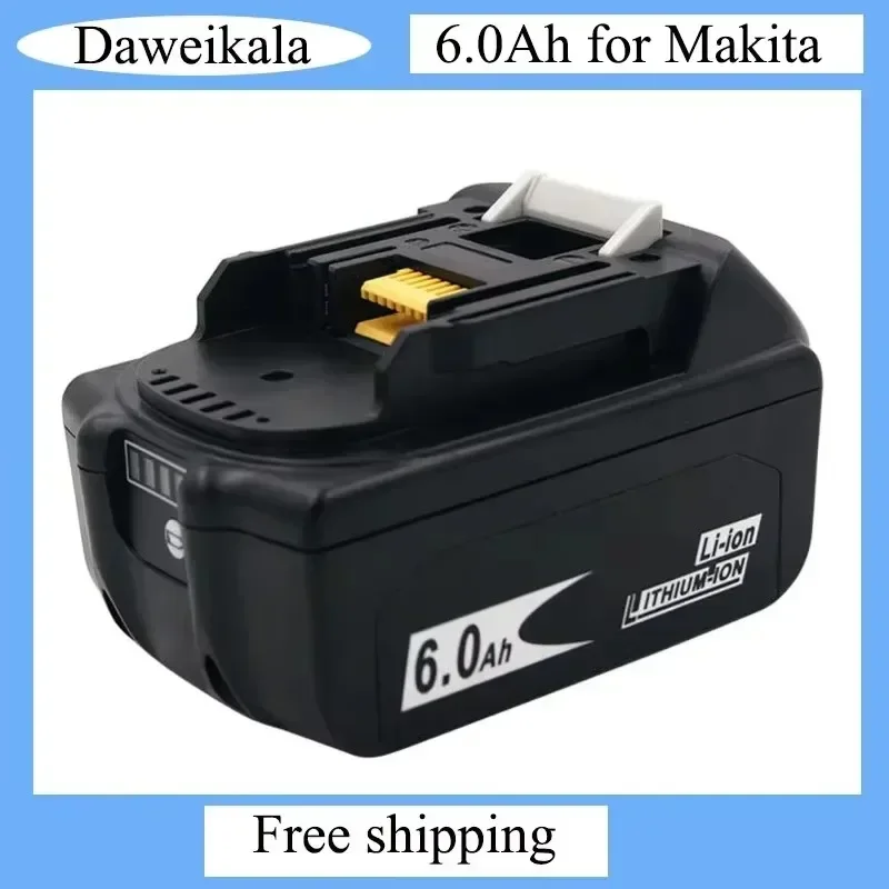 Bateria de íon de lítio recarregável original bl1860 18v 6000mah para makita 18v bl1840 bl1850 bl1830 bl1860b + carregador 4a