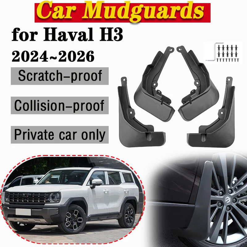 

4PCS For GWM Haval H3 2024 2025 2026 Protect Mudguard Mud Flap Splash Guard MudFlaps Car Front Rear Fender Tool Auto Accessories