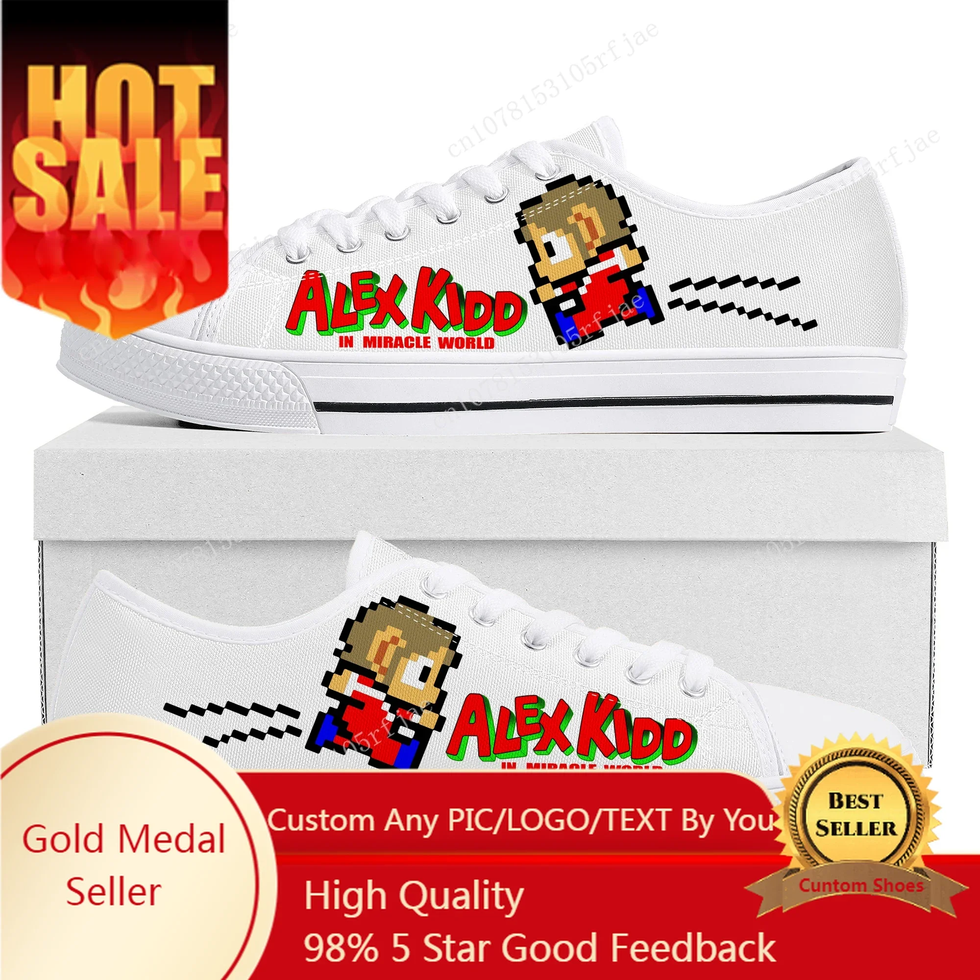 

Alex Kidd Low Top Sneakersh Cartoon Game Womens Mens Teenager Fashion Canvas Sneaker Couple Custom Built Shoes