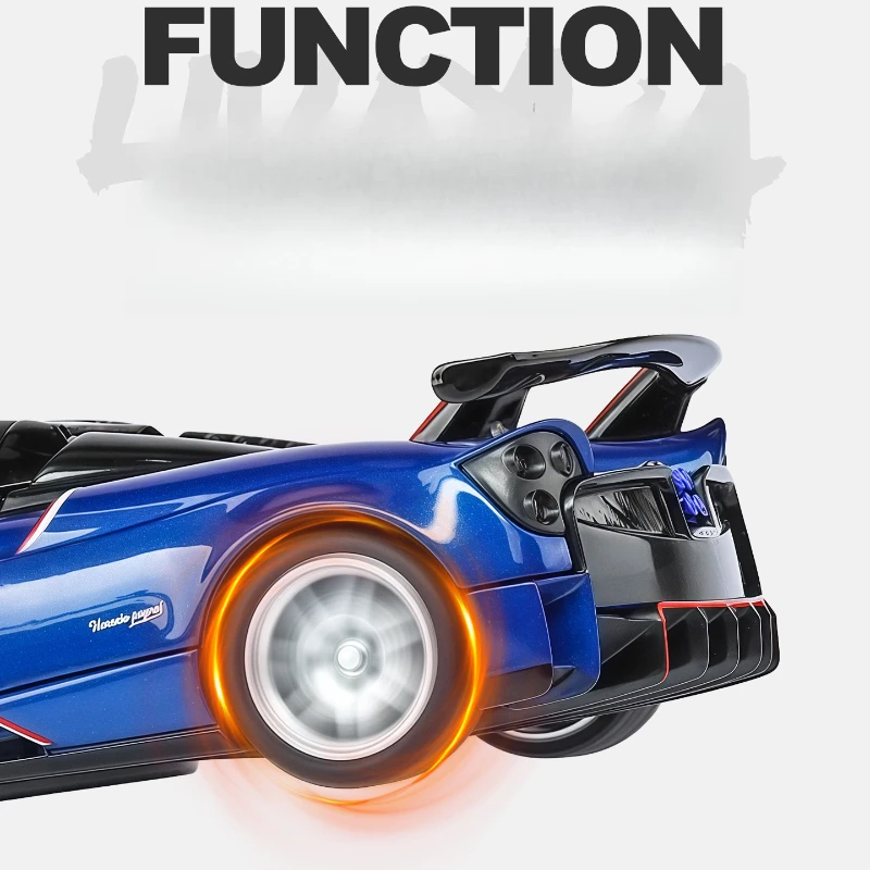 Modèle de voiture en alliage de supercar Huayra BC 1:32, avec son et lumière rétractable, Collection de cadeaux pour enfants, modèle de jouet moulé sous pression