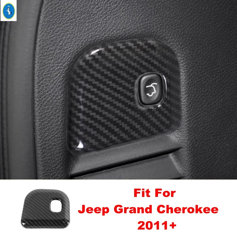 

Carbon Fiber Car Electric Tailgate Switch Button Frame Cover Trim For Jeep Grand Cherokee 2011 - 2021 Accessories Interior Refit