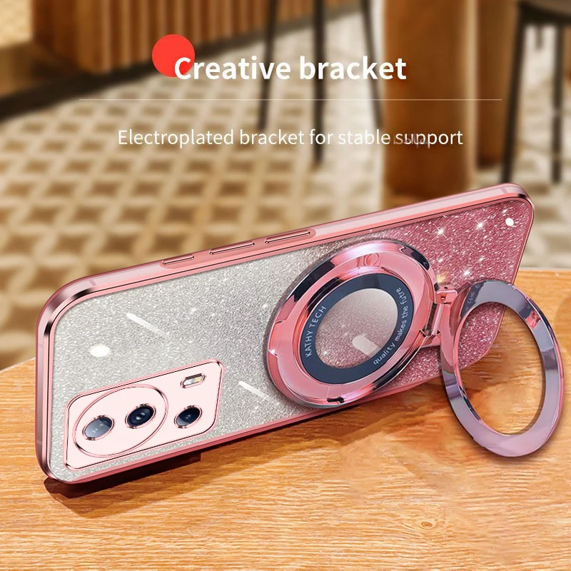 Soft Glitter Powder Back Phone Case For Xiaomi CIvi 4Pro CIVI 2 3 Shockproof Silicone Creative Bracket Cover For Xiaomi CIvi4Pro