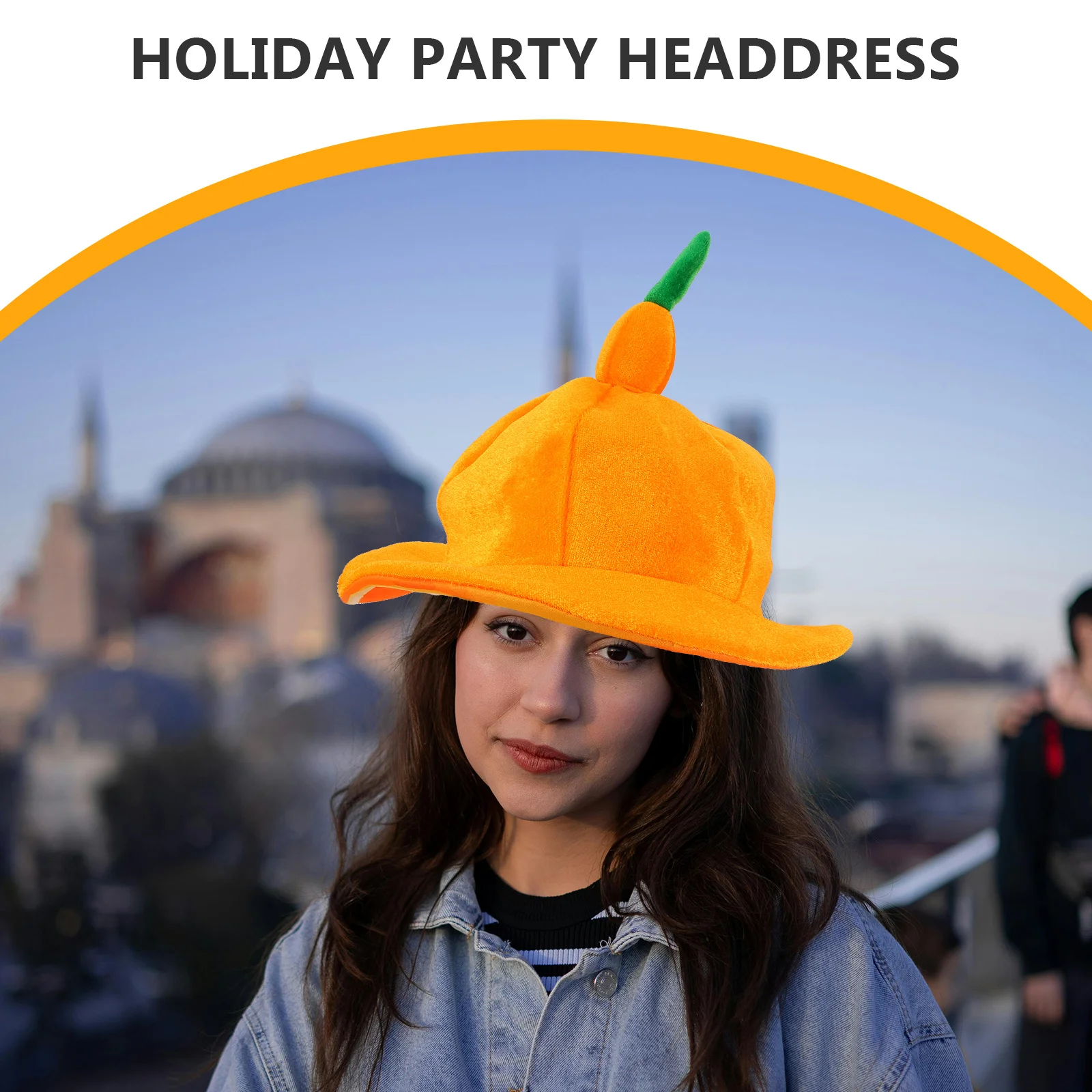 Cosplay Halloween Party Costume Orange Hat Headwear Festive Touch Lightweight Material Versatile Use Birthday Easter Celebration