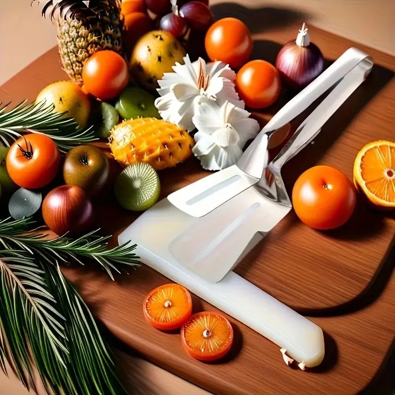 Pinze per bistecche da 1 pezzo: impugnatura antiscivolo e resistente al calore per cucinare e grigliare in casa, accessori per griglie, gadget da cucina