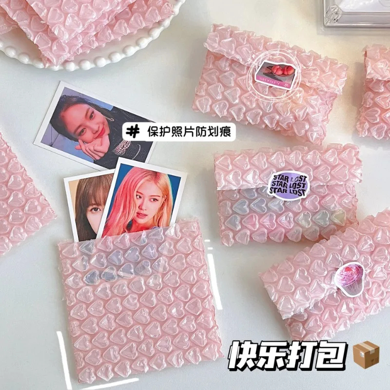 하트 버블 메일러 자체 도장 포장, 중소 비즈니스 용품, 충격 방지 패딩 봉투, 버블 봉투, 우편 가방, 10 개