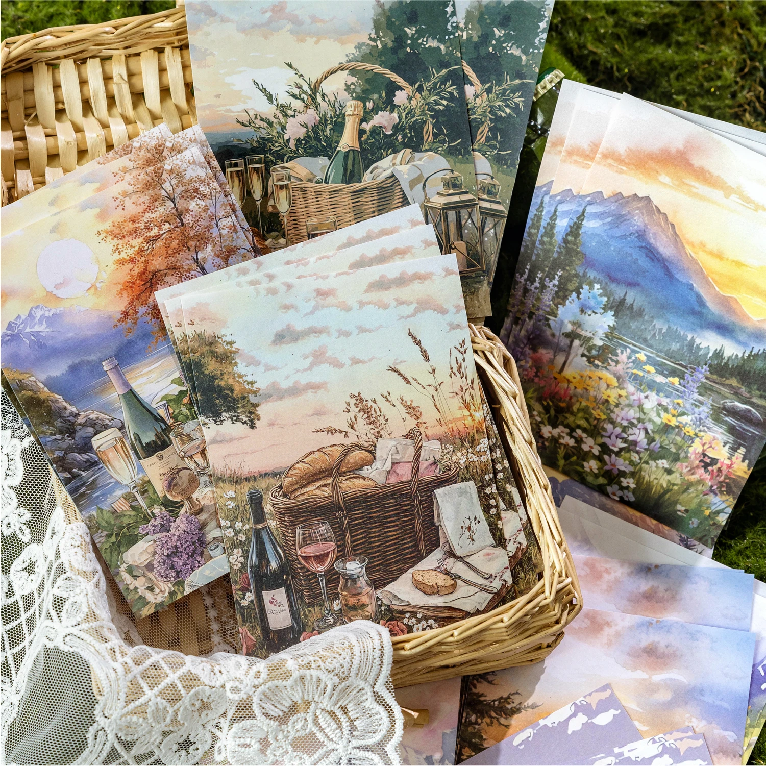 30pcs Vintage Natural landscape Decor Scrapbooking Material Paper DIY Scrapbooking Decor Junk Journal Planner Art paper
