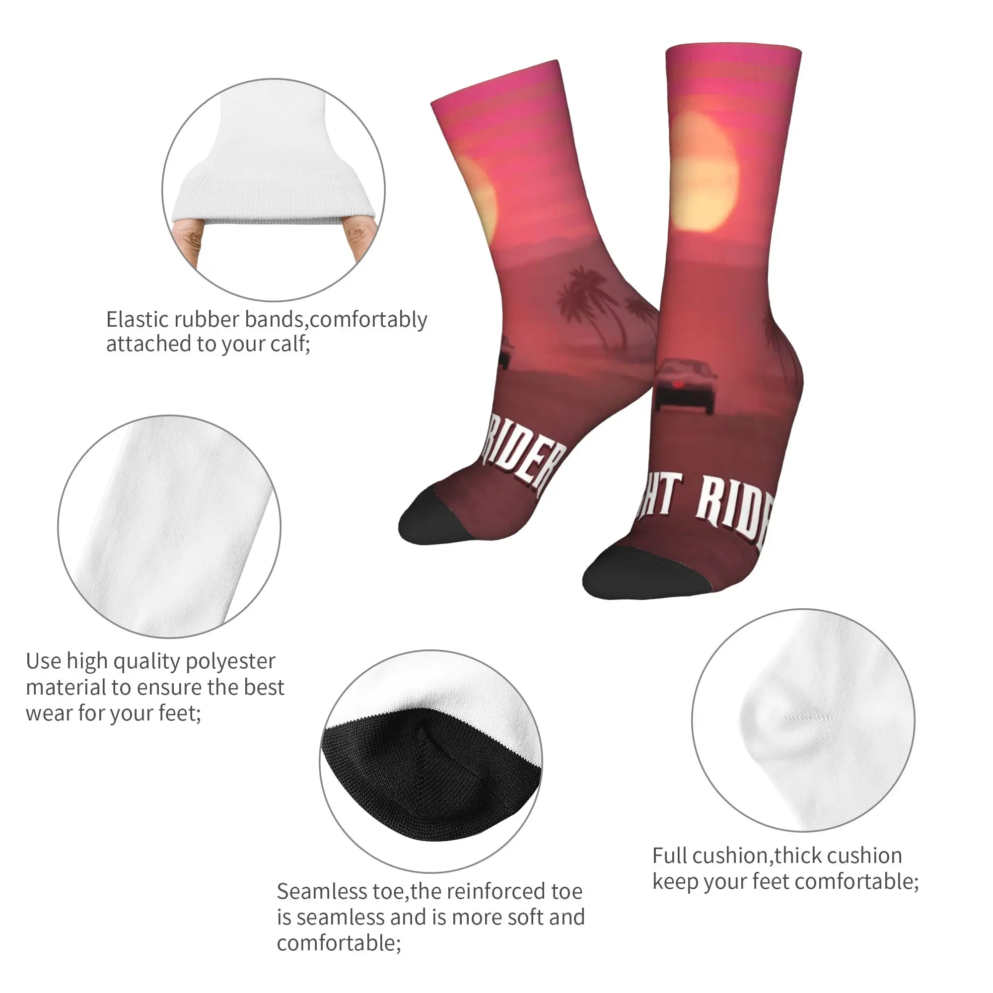 Fashion Men's Socks Crazy Knight Rider Kitt Control Dashboard Sock Polyester  Sport Women's Socks Spring Summer Autumn Winter