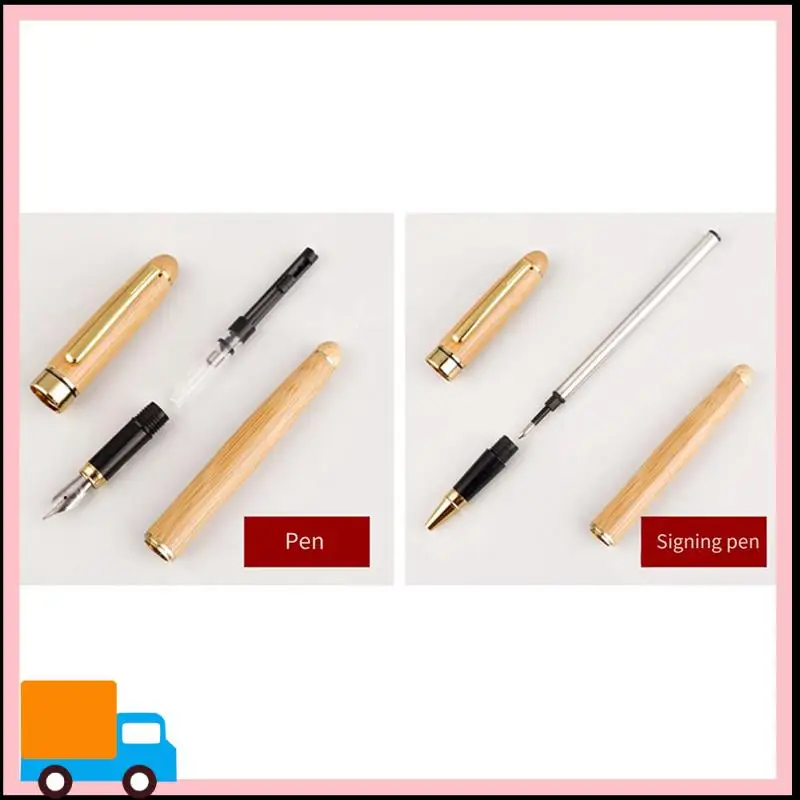 Professional ไม้ไผ่ไม้เครื่องเขียนนักเรียนสํานักงานธุรกิจปากกาลูกลื่นและของขวัญกล่องแฟนซี Nice ปากกาชุดปากกา S