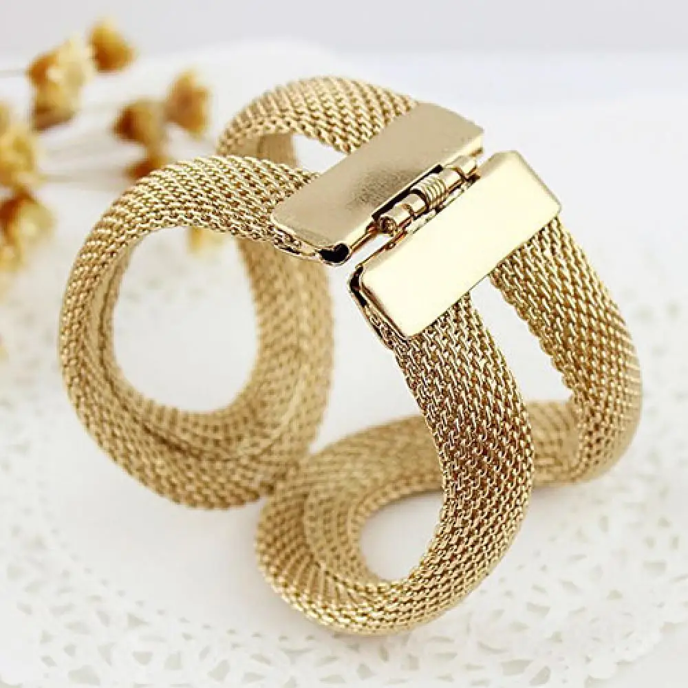 Cuff Bracelets Gold Color Classic Big Bangle Pulseiras Femininas Wide Big Bangles Women Big Bracelets Jewelry Accessories