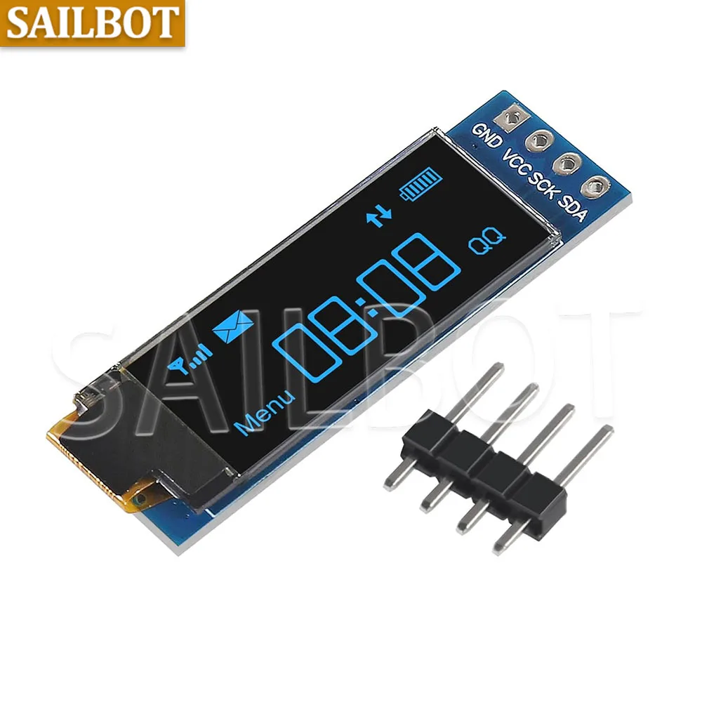 1-10 Uds. Módulo OLED de 0,91 pulgadas 0,91 "blanco/azul OLED 128X32 OLED LCD módulo de pantalla LED 0,91" IIC comunicación