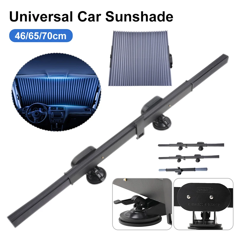 

Universal Car Sunshade Retractable Front Rear Windshield Shade Cover 46/65/70cm Windshield Curtain Sun Protection Summer Cooling