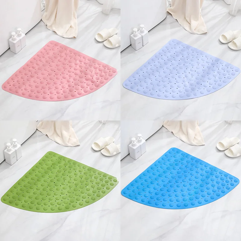 2024 Non-slip Mat Shower Massage Mat Home Bathroom Hydrophobic Mat Hotel Simple Solid Color Fan Bathroom