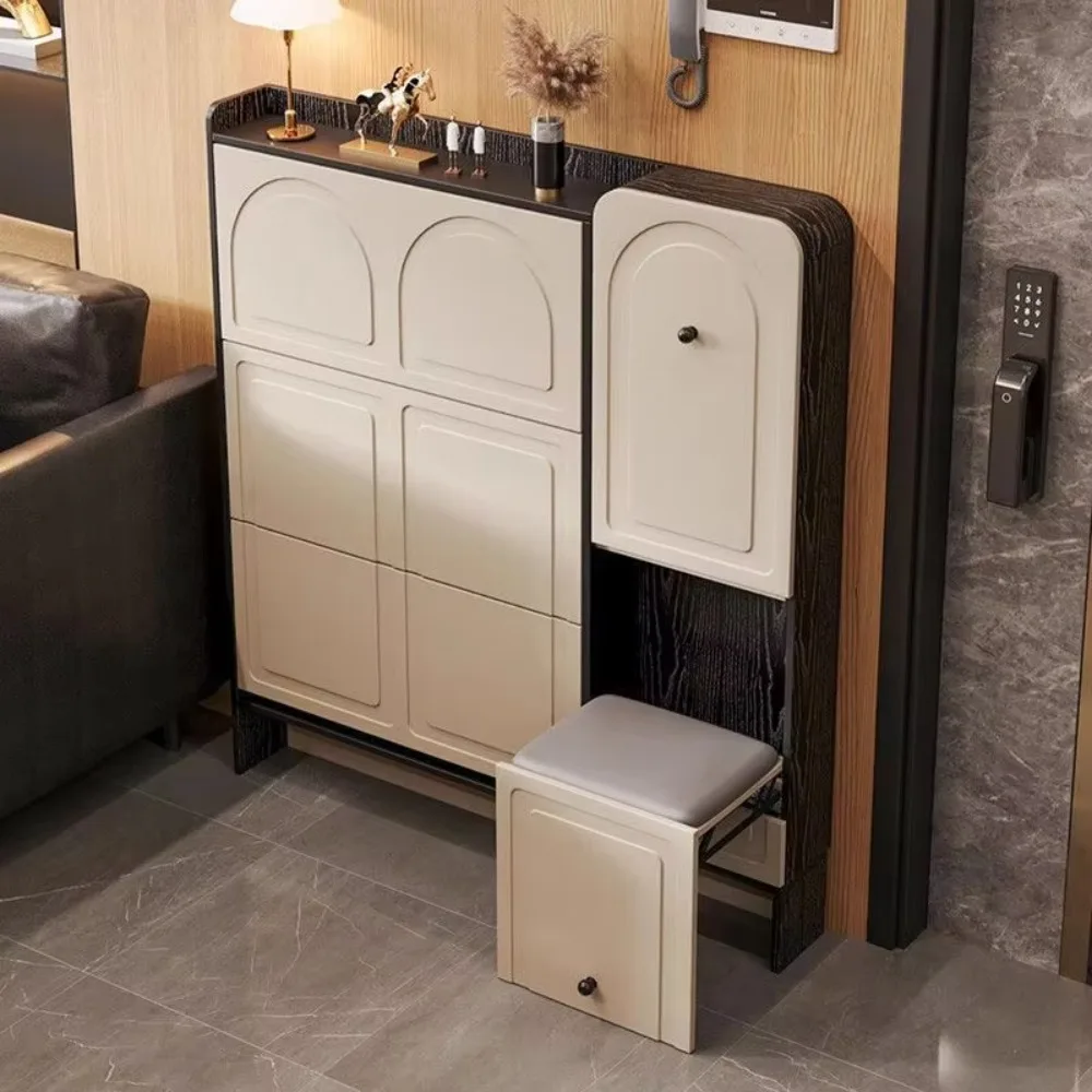 Shoe Locker Storage with A Light Luxurious Feel, Narrow Entrance with A Large Capacity , 17 Centimeters Wide.