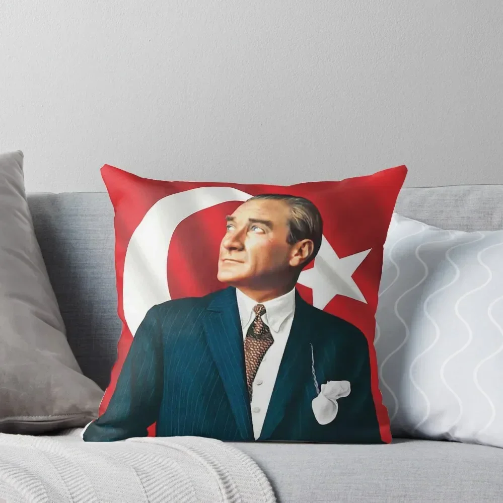 

The Great Leader Atatürk Throw Pillow luxury throw pillow covers Luxury Pillow Cover pillows decor home Sofa Cover